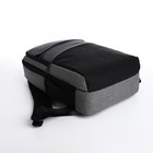 Рюкзак мужской на молниях, 3 наружных кармана, разъем для USB, крепление для чемодана, цвет серый - Фото 3
