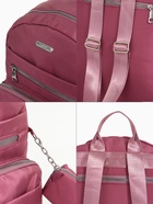 Рюкзак городской, с косметичкой, 5 карманов, бордовый - Фото 5