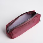Рюкзак школьный на молнии, 5 наружных карманов, пенал, цвет бордовый - фото 11012948