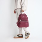 Рюкзак на молнии, 5 наружных карманов, пенал, цвет бордовый - Фото 10