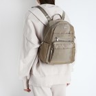 Рюкзак школьный на молнии, 5 наружных карманов, пенал, цвет бежевый - фото 11012979