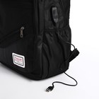 Рюкзак школьный на молнии, с USB, 4 наружных кармана, сумка, пенал, цвет чёрный - Фото 8