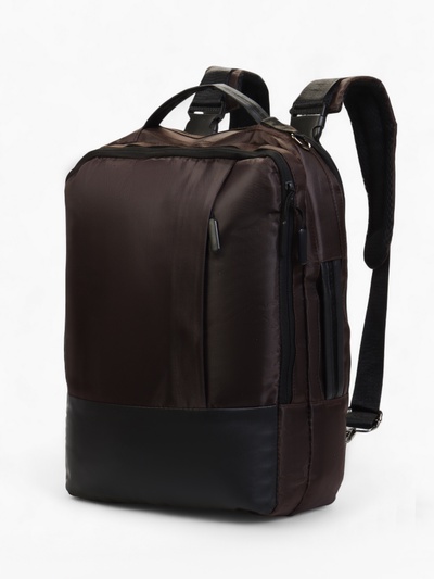 Рюкзак-сумка на молнии, 2 отдела, 2 кармана, размер 30×8×39, коричневый