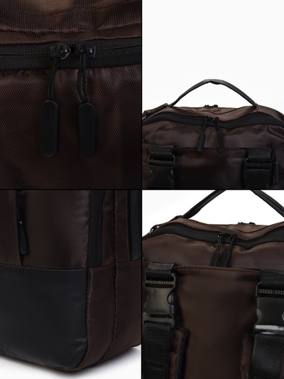 Рюкзак-сумка на молнии, 2 отдела, 2 кармана, размер 30×8×39, коричневый