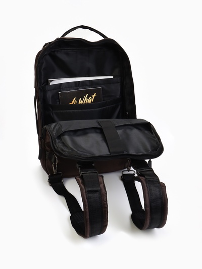 Рюкзак-сумка на молнии, 2 отдела, 2 кармана, размер 30×8×39, коричневый