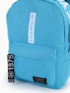 Рюкзак молодёжный на молнии, с карманами, размер 27×10×37.5 см, голубой - Фото 6