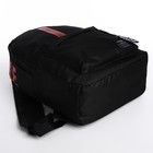 Рюкзак на молнии, наружный карман, 2 боковых кармана, цвет чёрный/красный - Фото 3
