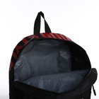 Рюкзак на молнии, наружный карман, 2 боковых кармана, цвет чёрный/красный - Фото 4