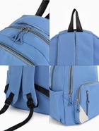 Рюкзак школьный на молнии, с отделами, карманами, размер 31×18×44 см, голубой - Фото 5