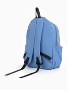 Рюкзак школьный на молнии, с отделами, карманами, размер 31×18×44 см, голубой - Фото 6