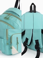 Рюкзак школьный на молнии, с отделами, карманами, размер 31×18×44 см, бирюзовый - Фото 3