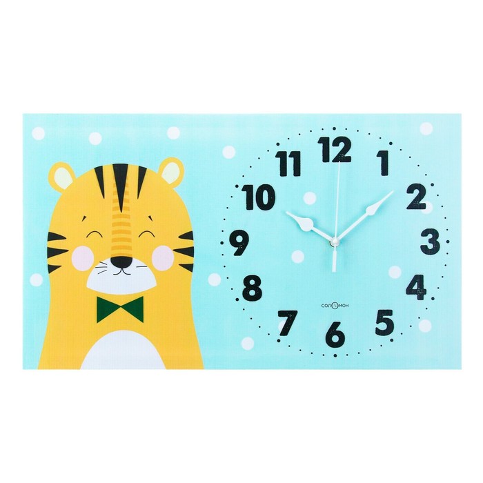 Часы-картина настенные "Тигр", бесшумные, 35 х 60 см, АА - фото 1906452312