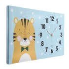 Часы-картина настенные "Тигр", бесшумные, 35 х 60 см, АА - фото 8554552
