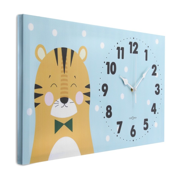 Часы-картина настенные "Тигр", бесшумные, 35 х 60 см, АА - фото 1906452313