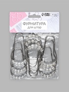 Крючок для штор с шариками, 7.5×4 см, 10 шт., цвет серебряный, прозрачный - Фото 5
