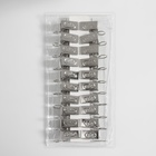 Зажим для штор, 32 ? 11 мм, 20 шт, цвет серебряный (комплект 4 шт) - фото 25389806