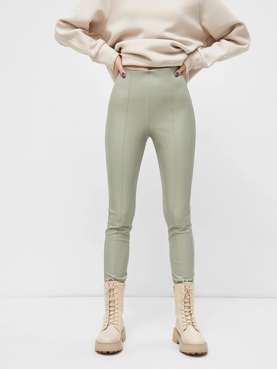 Брюки кожаные женские Mark Formelle, шалфеи, размер 48 (L)