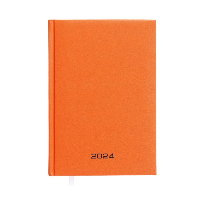 Ежедневник датированный 2024 года, А5, 176 листов, Attomex.Even, обложка бумвинил, ляссе, блок 70 г/м2, оранжевый - Фото 1