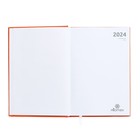 Ежедневник датированный 2024 года, А5, 176 листов, Attomex.Even, обложка бумвинил, ляссе, блок 70 г/м2, оранжевый - Фото 3