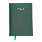 Ежедневник датированный 2024 года, А5, 176 листов, Attomex.Lancaster, обложка балакрон, ляссе, блок 70 г/м2, зелёный - фото 320478844