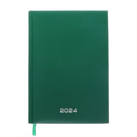 Ежедневник датированный 2024 года, А5, 176 листов, Attomex.Orion, обложка бумвинил, ляссе, блок 70 г/м2, зелёный