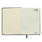 Ежедневник датированный 2024 A5 176 листов, deVENTE.Emblem, твёрдая обложка из искусственной кожи, ляссе, кремовый блок 70 г/м2, коричневый - фото 23397498