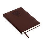 Ежедневник недатированный A5, 160 листов, deVENTE.Emblem, твёрдая обложка из искусственной кожи с поролоном, ляссе, блок 70 г/м2, коричневый - фото 23449416