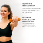 Гантель неопреновая ONLYTOP, 2 кг, цвет оранжевый 9475121 - фото 3524693