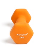 Гантель неопреновая ONLYTOP, 2 кг, оранжевая - Фото 6