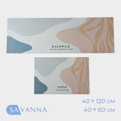 Коврики для дома SAVANNA «Роузи», 2 шт., 40×120 см, 40×60 см