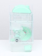 Клетка для грызунов «Пижон», 23×17×33 см, прозрачная, зелёное наполнение - Фото 3