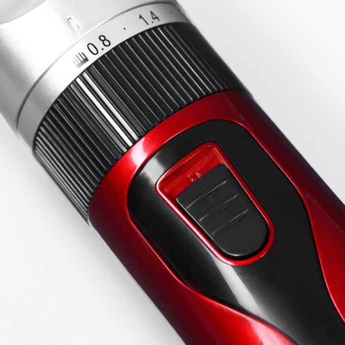Машинка для стрижки с керамическим лезвием, регулировка ножа, USB-зарядка красная