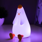 Ночник антистресс "Курочка" LED USB АКБ белый 9х14,3х17 см RISALUX - фото 23108588