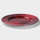 Тарелка стеклянная обеденная Magistro «Карамель. Красный», d=27 см, цвет красный - Фото 2