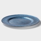 Тарелка - блюдо подстановочное Magistro «Карамель. Синее серебро», d=33,5 см, цвет синий - Фото 2