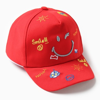 Кепка детская MINAKU «Смайл», размер 44-46, красная