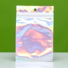 Пакет Zip-lock ПЭТ, иридисцентный, со сплошным окном, плоский, еврослот 8×12 см - Фото 3