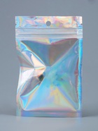 Пакет Zip-lock ПЭТ, иридисцентный, со сплошным окном, плоский, еврослот 8×12 см - Фото 2