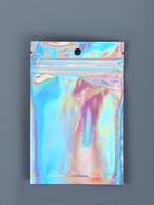 Пакет Zip-lock ПЭТ, иридисцентный, со сплошным окном, плоский, еврослот 8×12 см - Фото 4