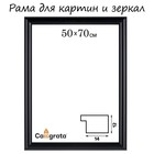 Рама для картин (зеркал) 50 х 70 х 1,3 см, пластиковая, Maria, чёрная - фото 320479511