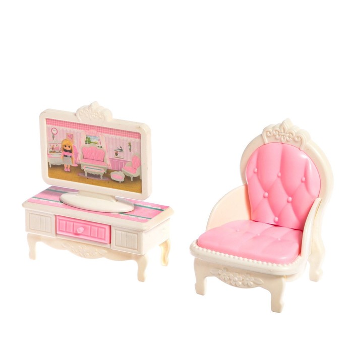 Набор мебели для кукол «Уют-6», телевизор+кресло, в пакете - Фото 1