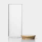 Банка стеклянная для сыпучих продуктов с бамбуковой крышкой BellaTenero «Эко», 900 мл, 8,5×20,5 см - Фото 2