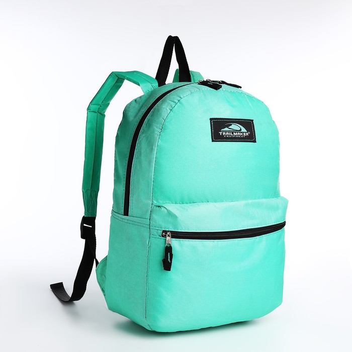 Рюкзак на молнии, наружный карман, цвет бирюзовый - Фото 1