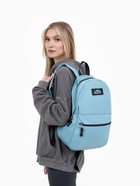 Рюкзак школьный на молнии, с карманом, однотонный, размер 30×12×40 см, голубой - Фото 8