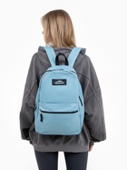 Рюкзак школьный на молнии, с карманом, однотонный, размер 30×12×40 см, голубой - Фото 9