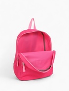 Рюкзак школьный на молнии, с карманом, однотонный, размер 30×12×40 см, фуксия - Фото 5