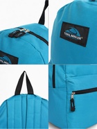 Рюкзак школьный на молнии, с карманом, однотонный, размер 30×12×40 см, синий - Фото 5