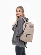 Рюкзак школьный на молнии, с карманом, однотонный, размер 30×12×40 см, бежевый - Фото 4