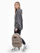 Рюкзак школьный на молнии, с карманом, однотонный, размер 30×12×40 см, бежевый - Фото 10