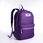 Рюкзак на молнии, наружный карман, цвет фиолетовый - фото 320480223